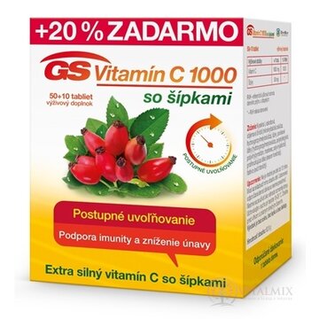 GS Vitamín C 1000 so šípkami 2016 tbl 50+10 (20 % zadarmo) (60 ks) obrázok