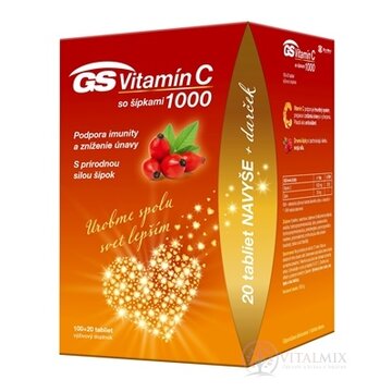 GS Vitamín C 1000 so šípkami darček 2021 tbl 100+20 navyše (120 ks) obrázok