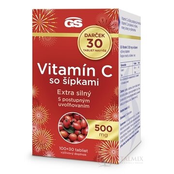 GS Vitamín C 500 mg so šípkami Darček tbl 100+30 navyše (130 ks) obrázok