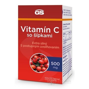 GS Vitamín C 500 mg so šípkami tbl 100+20 (inov.2023) (120 ks) obrázok