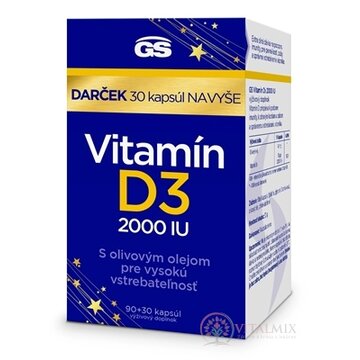 GS Vitamín D3 2000 IU Darček cps (inov.2024) 90+30 navyše (120 ks) obrázok