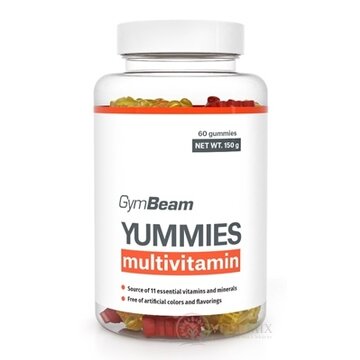 GymBeam YUMMIES multivitamin gumené medvedíky, mix príchutí 1x60 ks obrázok