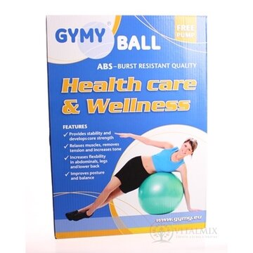 GYMY REHABILITAČNÁ LOPTA ABS 65 cm + pumpa rôzne farby (žltá/zelená/červená/fialová) 1x1 set obrázok