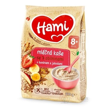 Hami mliečna kaša so 7 obilninami s banánom a jahodami (od ukonč. 8. mesiaca) 1x210 g obrázok