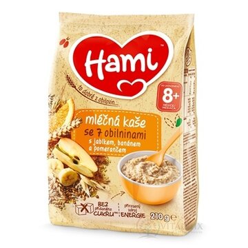 Hami mliečna kaša so 7 obilninami s jablkom, banánom a pomarančom (od ukonč. 8. mesiaca) 1x210 g obrázok