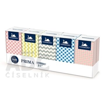 HARMONY PRIMA papierové vreckovky 3-vrstvové, 10x10 ks (100 ks) obrázok