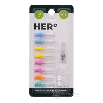 HERBADENT HERo ELECTRA Medzizubná kefka Mix doplnkové balenie nadstavcov 1x10 ks obrázok