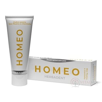 HERBADENT HOMEO Prírodná bylinná zubná pasta bez fluoru a mentolu 1x75 g obrázok