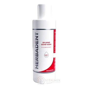 HERBADENT Professional bylinná ÚSTNA VODA s CHX s chlorhexidinom (0,12 %) 1x240 ml obrázok