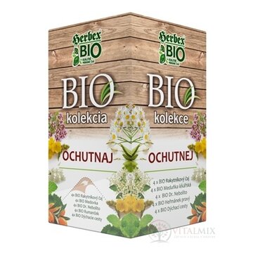 HERBEX BIO kolekcia OCHUTNAJ bylinné čaje 5 druhov po 4 vrecúška, 1x20 ks (26,4 g) obrázok