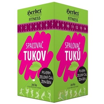 HERBEX Fitness SPAĽOVAČ TUKOV pu-erh, zelený čaj, žen-šen, čaj 20x1,5 g (30 g) obrázok