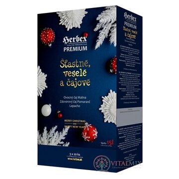 HERBEX Premium Štastné, veselé a čajové čaje (ovocný čaj + zázvorový čaj + lapacho) vrecúška 3x20 ks obrázok