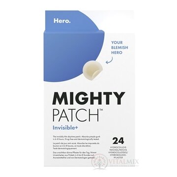 Hero. MIGHTY PATCH Invisible+ hydrokoloidné náplasti na akné, priehľadné, denné 1x24 ks obrázok