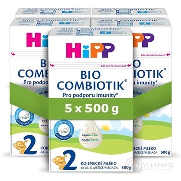 HiPP 2 BIO COMBIOTIK následná mliečna dojčenská výživa (od ukonč. 6. mesiaca) 5x500 g obrázok