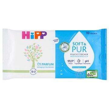 HiPP BABYSANFT SOFT & PUR Čistiace vlhčené obrúsky 1x10 ks obrázok