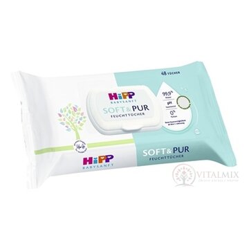 HiPP BABYSANFT SOFT & PUR Čistiace vlhčené obrúsky 1x48 ks obrázok