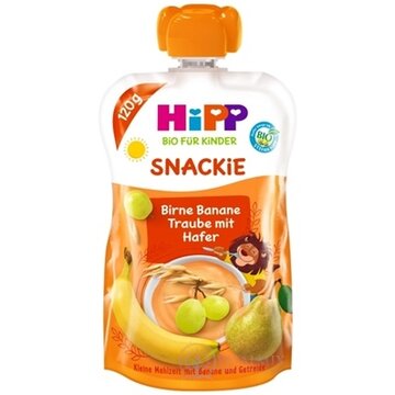 HiPP BIO KINDER Hruška Banán Biele hrozno Ovos kapsička (od 1. roku) ovocno-obilný príkrm 1x120 g obrázok