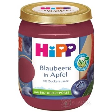 HiPP Príkrm BIO Jablko a čučoriedky ovocný (od ukonč. 4.-6.mesiaca) 1x160 g obrázok