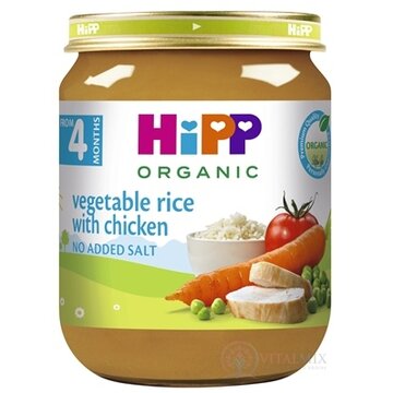 HiPP Príkrm BIO Zeleninová ryža a kuracie mäso (od ukonč. 4. mesiaca) (inov.2025) 1x125 g obrázok
