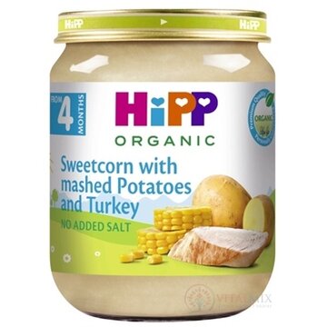HiPP Príkrm BIO Zemiaky, kukurica a morčacie mäso (od ukonč. 4. mesiaca) (inov.2025) 1x125 g obrázok