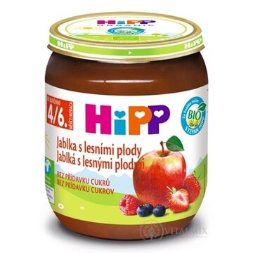 HiPP Príkrm ovocný BIO Jablká s lesnými plodmi (od ukonč. 4./6. mesiaca) 1x125 g obrázok