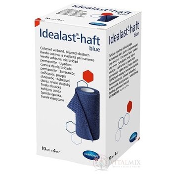 Idealast-haft color blue obväz, trvalo elastický kohézny, modrý (10 cm x 4 m) 1x1 ks obrázok