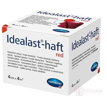 Idealast-haft color red obväz, trvalo elastický kohézny, červený (4 cm x 4 m) 1x1 ks obrázok