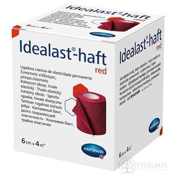 Idealast-haft color red obväz, trvalo elastický kohézny, červený (6 cm x 4 m) 1x1 ks obrázok