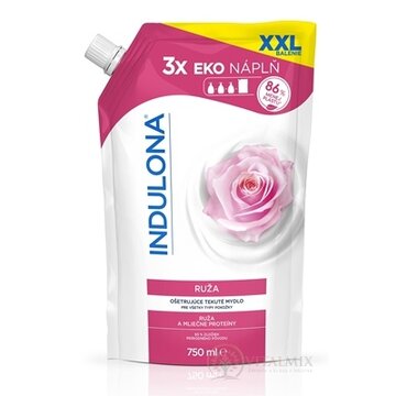 INDULONA Tekuté mydlo RUŽA ošetrujúce, na ruky, náhradná náplň 1x750 ml obrázok