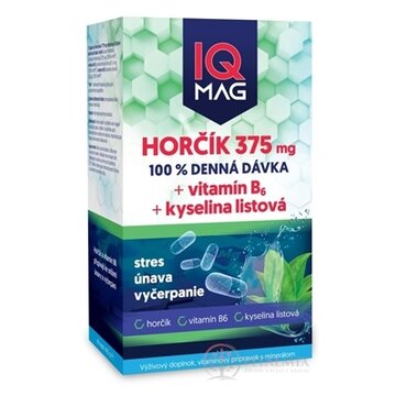 IQ MAG HORČÍK 375 mg+Vitamín B6+Kyselina listová cps 1x60 ks obrázok