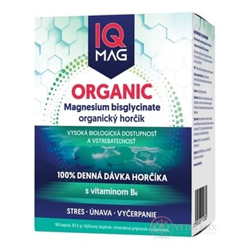 IQ MAG ORGANIC HORČÍK + Vitamín B6 cps 1x90 ks obrázok