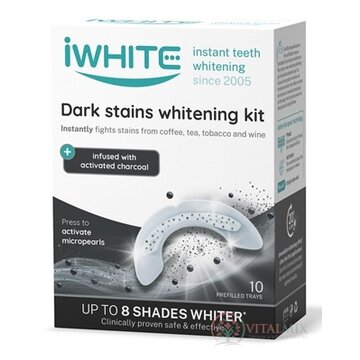 iWHITE DARK STAINS Sada na bielenie zubov aplikátory s mikroperlami s aktívnym uhlím 1x10 ks obrázok