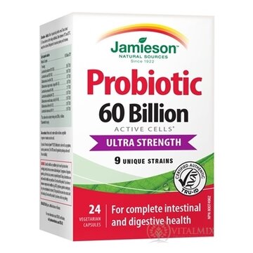 JAMIESON PROBIOTIC 60 BILLION ULTRA STRENGTH cps zmes bakteriálnych kultúr - 9 kmeňov 1x24 ks obrázok