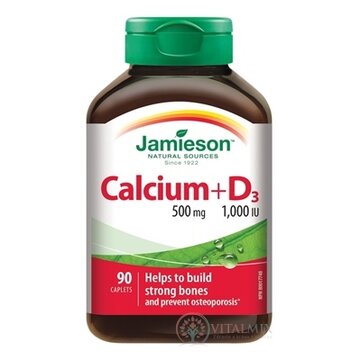 JAMIESON VÁPNIK S VITAMÍNOM D3 tbl (500 MG/1000 IU) 1x90 ks obrázok
