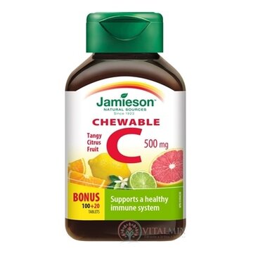 JAMIESON VITAMÍN C 500 mg citrusové ovocie tbl na cmúľanie, 100+20 zadarmo (120 ks) obrázok