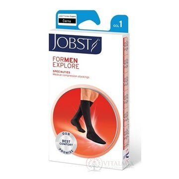 JOBST for Men EXPLORE kompresívne lýtkové pančuchy I.KT, so zatvorenou špičkou, čierne, veľ. IV., 1x1 pár obrázok