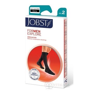 JOBST for Men EXPLORE kompresívne lýtkové pančuchy II.KT, so zatvorenou špičkou, čierne, veľ. III., 1x1 pár obrázok