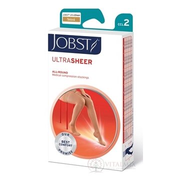 JOBST ULTRA SHEER kompresívne stehenné pančuchy II.KT, s lemom, s otvorenou špičkou, telové, veľ. V., 1x1 pár obrázok