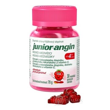 Junior-angin imuno-medvedíky s jahodovou príchuťou 1x30 ks obrázok