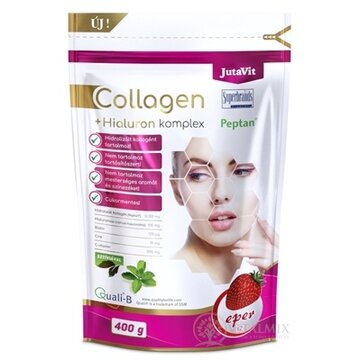 JutaVit Kolagén 10 g + Hyalurón komplex - Jahoda prášok (+ vitamín C, zinok a biotín) 1x400 g obrázok