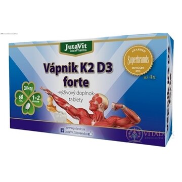 JutaVit Vápnik K2 D3 forte tbl 1x60 ks obrázok