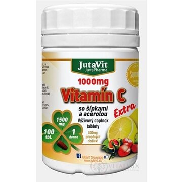 JutaVit Vitamín C 1000 mg so šípkami a acerolou tbl (extra) 1x100 ks obrázok