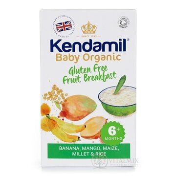 KENDAMIL Organic, BIO Bezglut. kaša ovocné raňajky (banán, mango) obilná (od ukonč. 6. mesiaca) 1x150 g obrázok