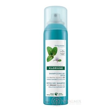 KLORANE SHAMPOOING SEC DETOX Menthe BIO suchý šampón s BIO mätou vodnou, sprej 1x150 ml obrázok