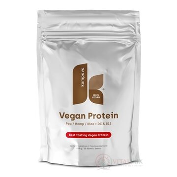 kompava VEGAN PROTEIN prášok, 100% rastlinný proteín, čokoláda a višňa, 1x525 g obrázok