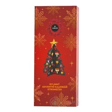 LEROS BYLINNÝ ADVENTNÝ KALENDÁR STROMČEK 6 24 druhov čajov po 1 vrecúšku + stromček + konverzačné karty 24 ks (45,5 g) (inov. 2026), 1x1 set obrázok