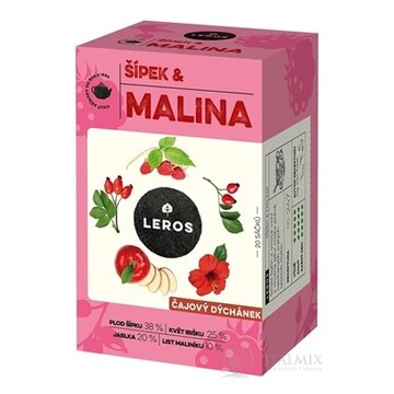 LEROS ČAJOVÁ CHVÍĽKA ŠÍPKA & MALINA ovocný čaj aromatizovaný, nálevové vrecká 20x2 g (40 g) obrázok