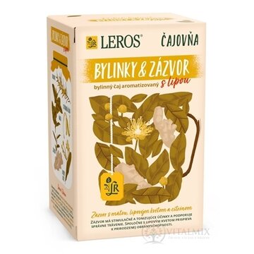 LEROS Čajovňa BYLINKY A ZÁZVOR s lipou bylinný čaj, nálevové vrecúška 20x2 g (40 g) obrázok