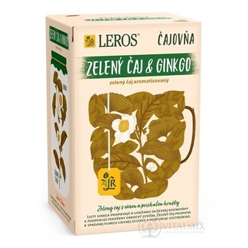 LEROS Čajovňa ZELENÝ ČAJ A GINKGO s príchuťou hrušky, nálevové vrecúška 20x2 g (40 g) obrázok