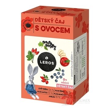 LEROS DETSKÝ ČAJ S OVOCÍM nálevové vrecká (od 9+ mesiacov) (inov. 2021) 20x2 g (40 g) obrázok